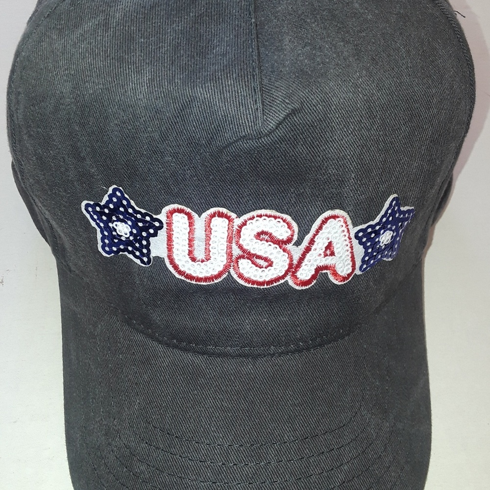 Amwrican USA Adjustable Baseball Cap Jean Fabric